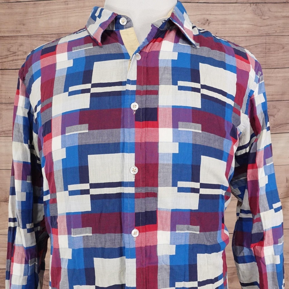 Cremieux Shirt Mens 2XL Multicolor Geometric Long Sleeve Button Front 2-Ply
